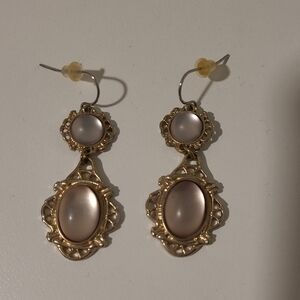 Gold And Rose Earrings